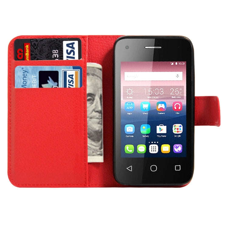 For Alcatel Pixi 4 (3.5) Litchi Texture Horizontal Flip Leather Case with Magnetic Buckle & Holder & Card Slots & Wallet