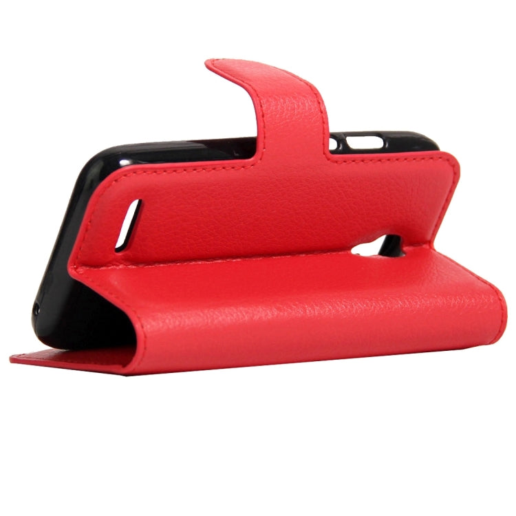 For Alcatel Pixi 4 (3.5) Litchi Texture Horizontal Flip Leather Case with Magnetic Buckle & Holder & Card Slots & Wallet