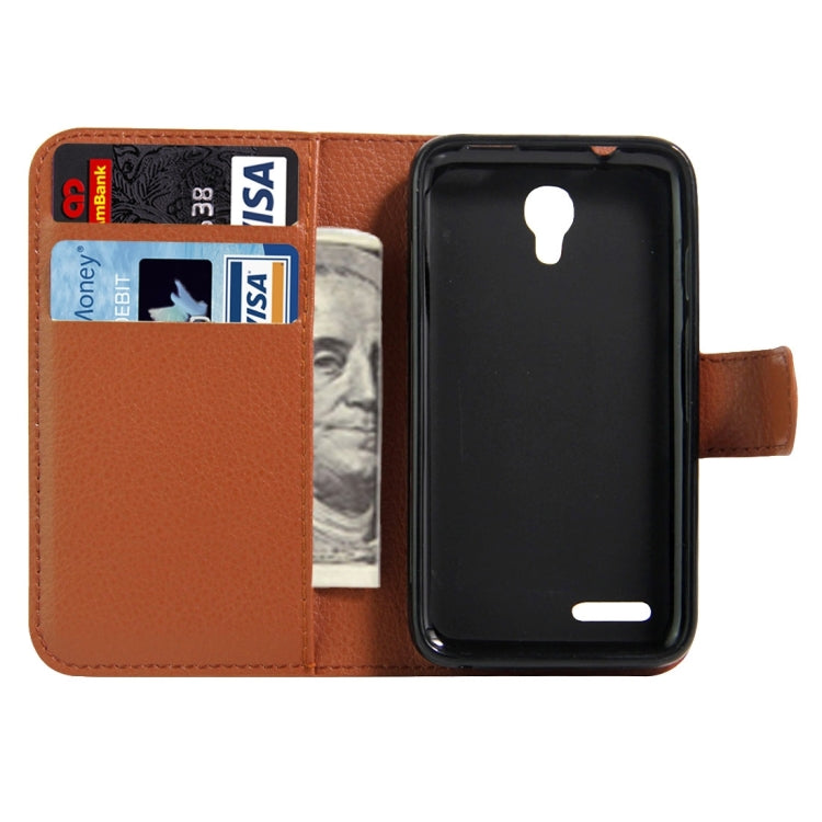 For Alcatel Pixi 4 (3.5) Litchi Texture Horizontal Flip Leather Case with Magnetic Buckle & Holder & Card Slots & Wallet