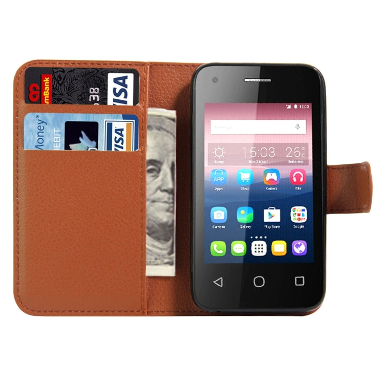 For Alcatel Pixi 4 (3.5) Litchi Texture Horizontal Flip Leather Case with Magnetic Buckle & Holder & Card Slots & Wallet