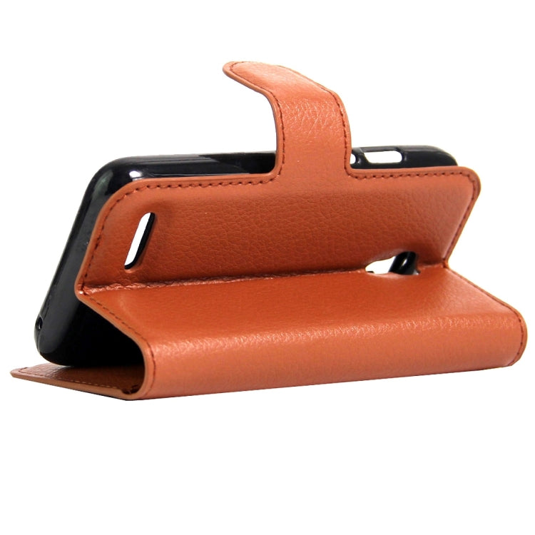 For Alcatel Pixi 4 (3.5) Litchi Texture Horizontal Flip Leather Case with Magnetic Buckle & Holder & Card Slots & Wallet