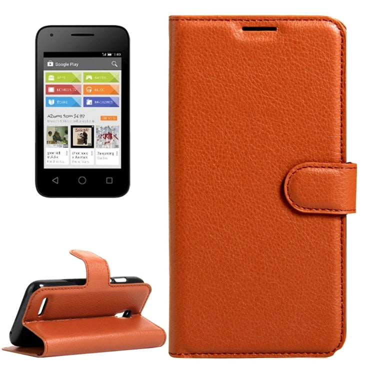 For Alcatel Pixi 4 (3.5) Litchi Texture Horizontal Flip Leather Case with Magnetic Buckle & Holder & Card Slots & Wallet