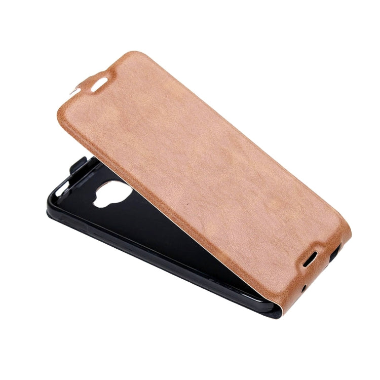 For Alcatel Idol 4S Vertical Flip Leather Case with Card Slot & Photo Frame