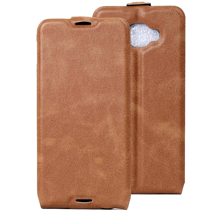 For Alcatel Idol 4S Vertical Flip Leather Case with Card Slot & Photo Frame