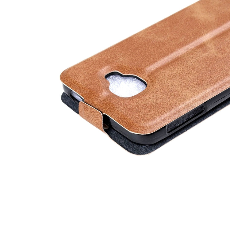 For Alcatel Idol 4S Vertical Flip Leather Case with Card Slot & Photo Frame