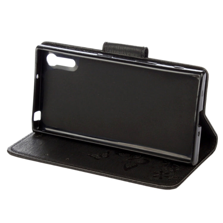 For Sony Xperia XZ Power Butterflies Embossing Horizontal Flip Leather Case with Holder & Card Slots & Wallet & Lanyard