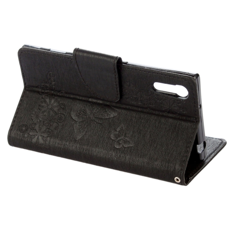 For Sony Xperia XZ Power Butterflies Embossing Horizontal Flip Leather Case with Holder & Card Slots & Wallet & Lanyard