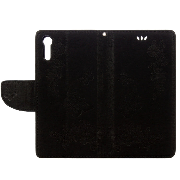 For Sony Xperia XZ Power Butterflies Embossing Horizontal Flip Leather Case with Holder & Card Slots & Wallet & Lanyard