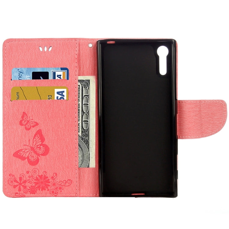 For Sony Xperia XZ Power Butterflies Embossing Horizontal Flip Leather Case with Holder & Card Slots & Wallet & Lanyard