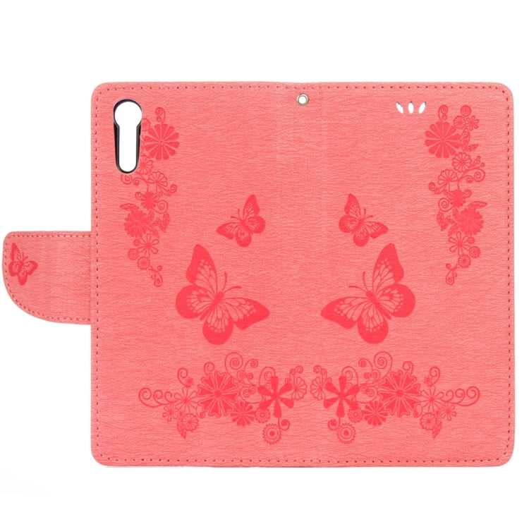 For Sony Xperia XZ Power Butterflies Embossing Horizontal Flip Leather Case with Holder & Card Slots & Wallet & Lanyard