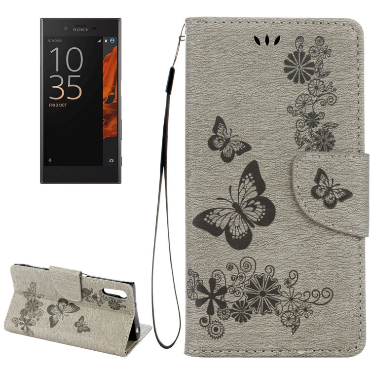 For Sony Xperia XZ Power Butterflies Embossing Horizontal Flip Leather Case with Holder & Card Slots & Wallet & Lanyard