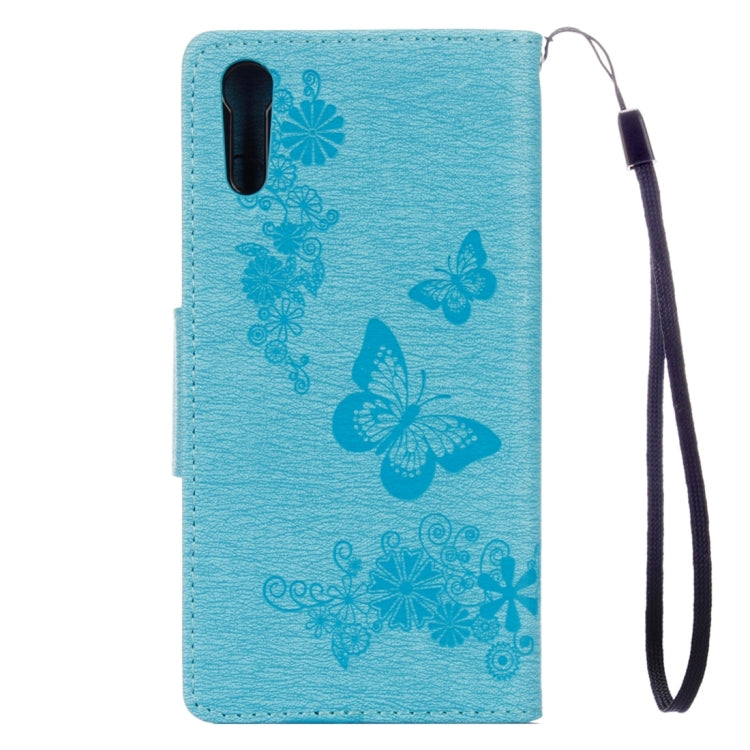 For Sony Xperia XZ Power Butterflies Embossing Horizontal Flip Leather Case with Holder & Card Slots & Wallet & Lanyard