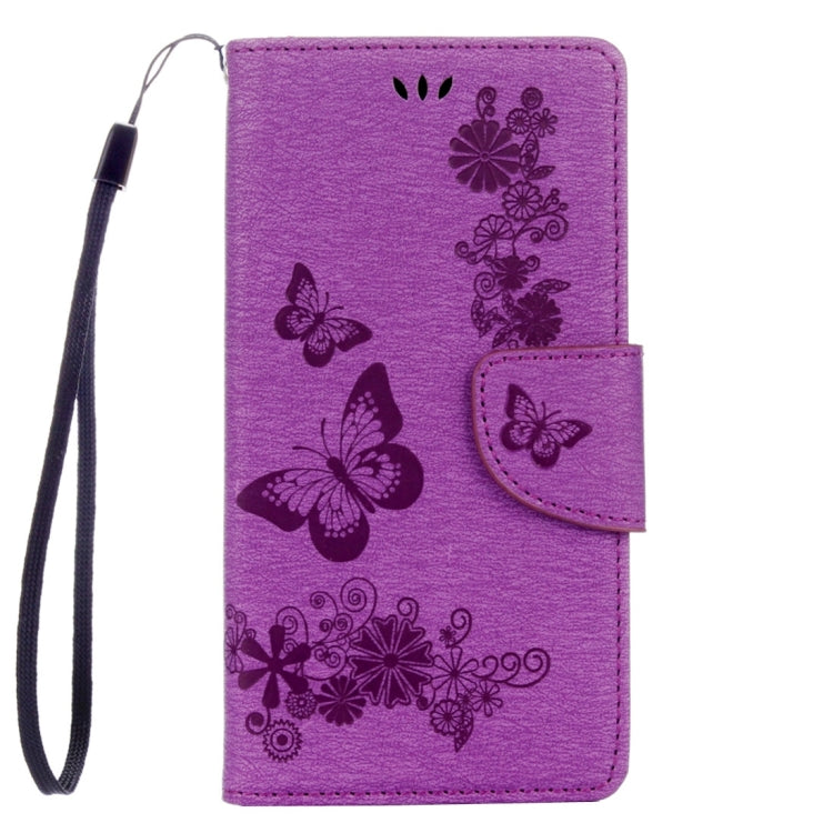 For Sony Xperia XZ Power Butterflies Embossing Horizontal Flip Leather Case with Holder & Card Slots & Wallet & Lanyard