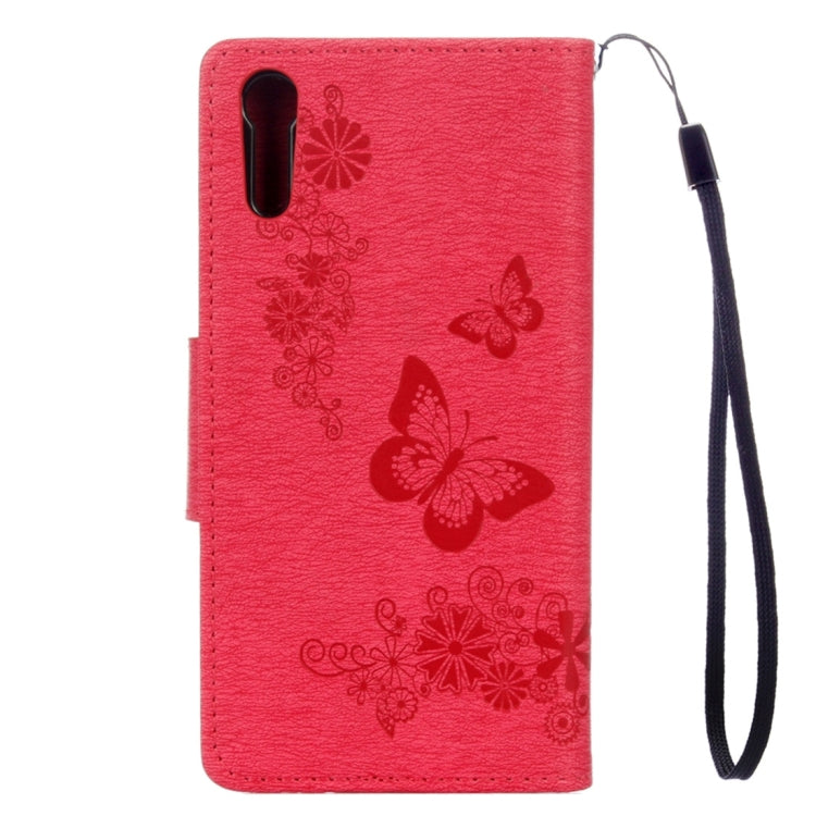 For Sony Xperia XZ Power Butterflies Embossing Horizontal Flip Leather Case with Holder & Card Slots & Wallet & Lanyard