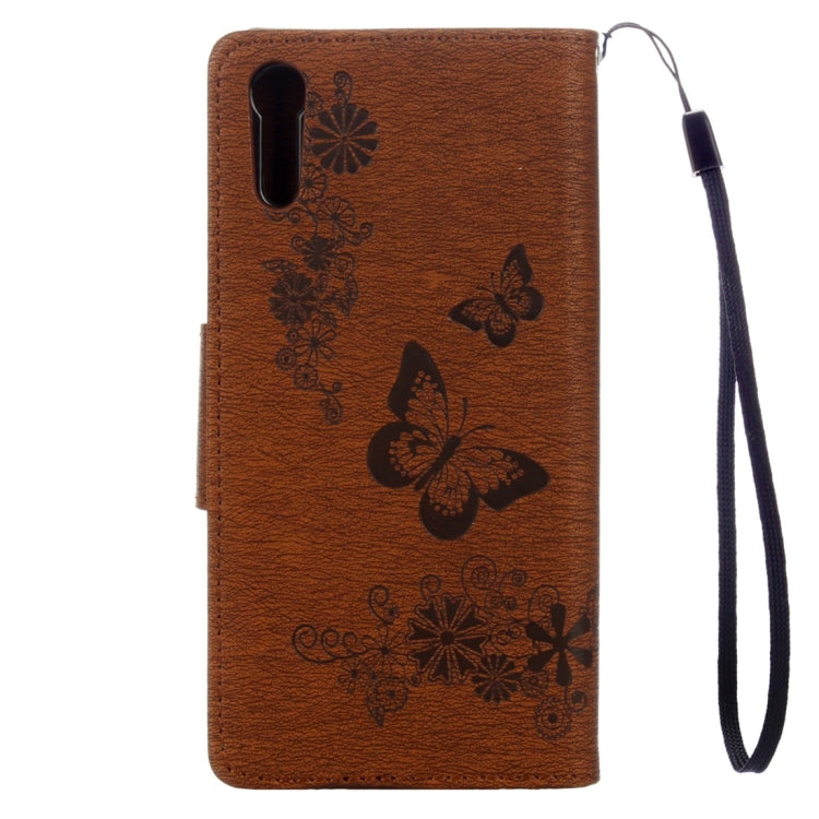 For Sony Xperia XZ Power Butterflies Embossing Horizontal Flip Leather Case with Holder & Card Slots & Wallet & Lanyard