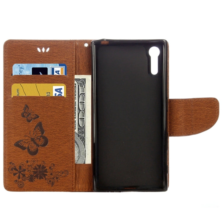For Sony Xperia XZ Power Butterflies Embossing Horizontal Flip Leather Case with Holder & Card Slots & Wallet & Lanyard