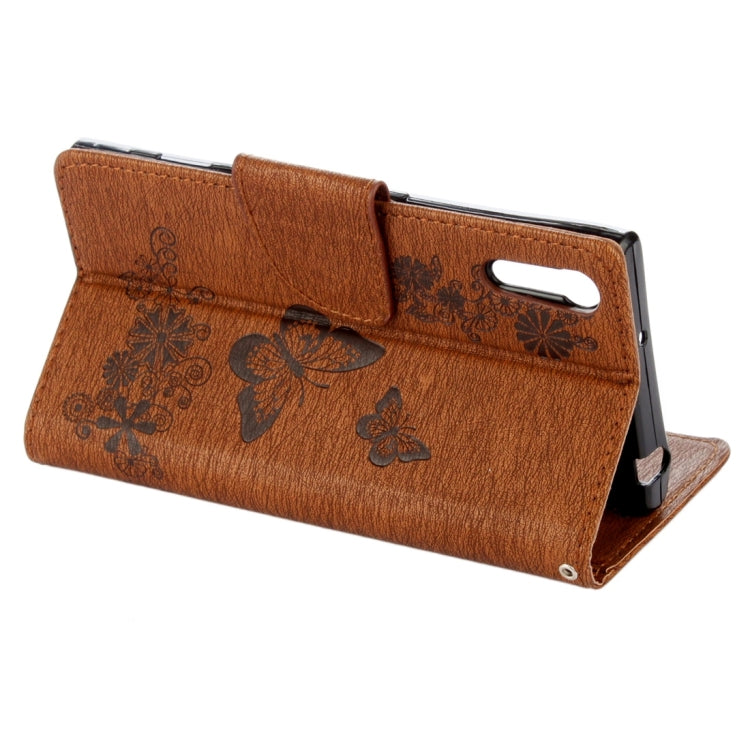 For Sony Xperia XZ Power Butterflies Embossing Horizontal Flip Leather Case with Holder & Card Slots & Wallet & Lanyard