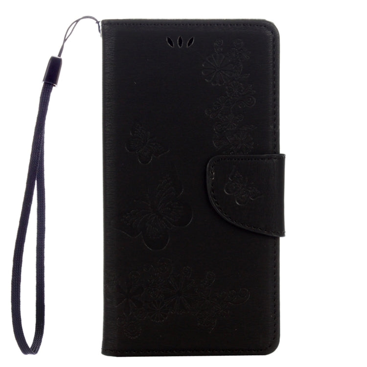 For Lenovo K6 5.0 inch Butterflies Embossing Horizontal Flip Leather Case with Holder & Card Slots & Wallet & Lanyard
