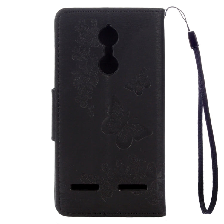 For Lenovo K6 5.0 inch Butterflies Embossing Horizontal Flip Leather Case with Holder & Card Slots & Wallet & Lanyard