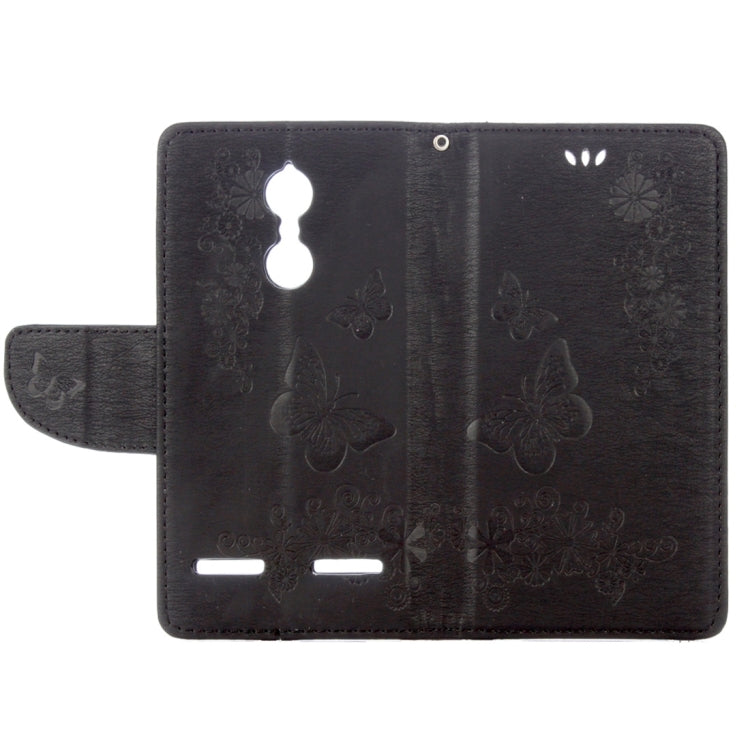 For Lenovo K6 5.0 inch Butterflies Embossing Horizontal Flip Leather Case with Holder & Card Slots & Wallet & Lanyard