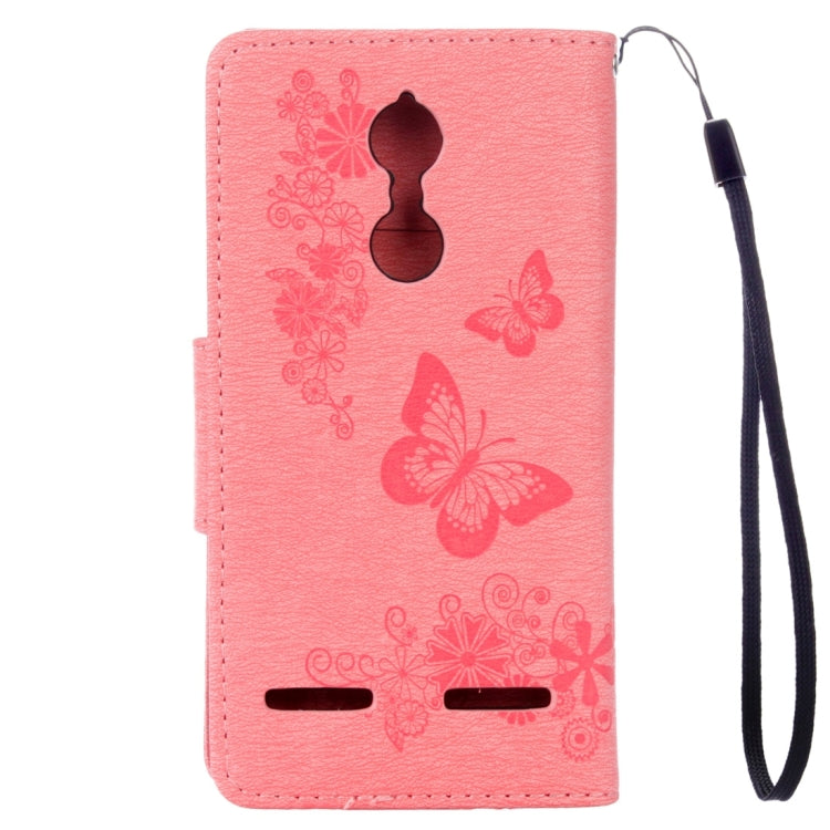 For Lenovo K6 5.0 inch Butterflies Embossing Horizontal Flip Leather Case with Holder & Card Slots & Wallet & Lanyard
