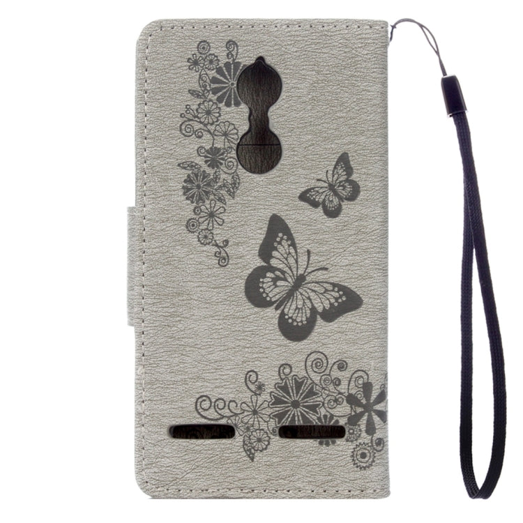 For Lenovo K6 5.0 inch Butterflies Embossing Horizontal Flip Leather Case with Holder & Card Slots & Wallet & Lanyard