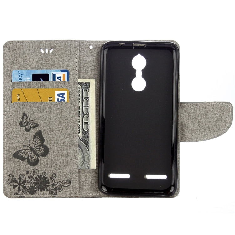 For Lenovo K6 5.0 inch Butterflies Embossing Horizontal Flip Leather Case with Holder & Card Slots & Wallet & Lanyard