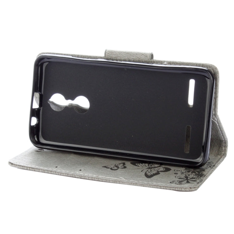 For Lenovo K6 5.0 inch Butterflies Embossing Horizontal Flip Leather Case with Holder & Card Slots & Wallet & Lanyard