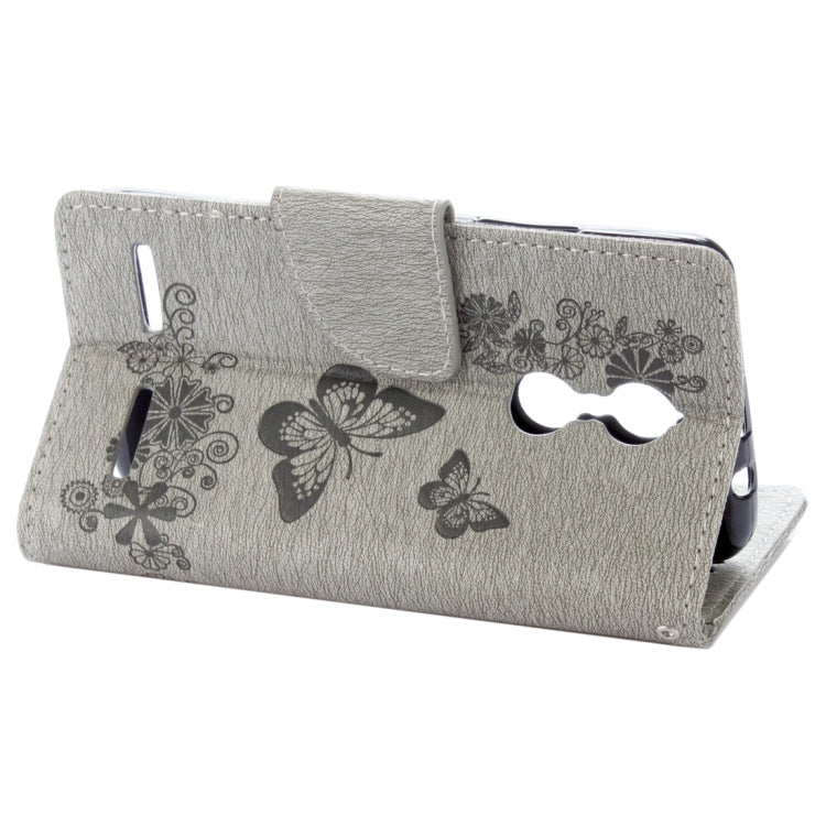 For Lenovo K6 5.0 inch Butterflies Embossing Horizontal Flip Leather Case with Holder & Card Slots & Wallet & Lanyard