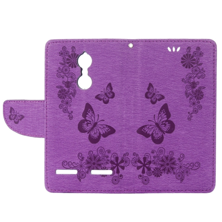 For Lenovo K6 5.0 inch Butterflies Embossing Horizontal Flip Leather Case with Holder & Card Slots & Wallet & Lanyard