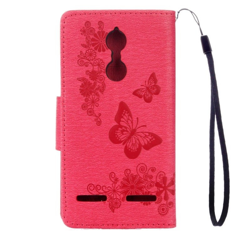For Lenovo K6 5.0 inch Butterflies Embossing Horizontal Flip Leather Case with Holder & Card Slots & Wallet & Lanyard
