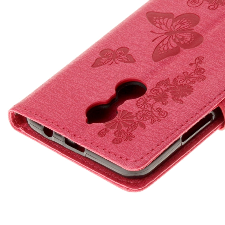 For Lenovo K6 5.0 inch Butterflies Embossing Horizontal Flip Leather Case with Holder & Card Slots & Wallet & Lanyard