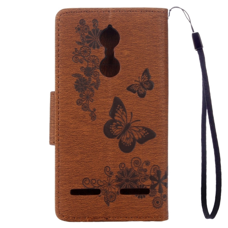 For Lenovo K6 5.0 inch Butterflies Embossing Horizontal Flip Leather Case with Holder & Card Slots & Wallet & Lanyard