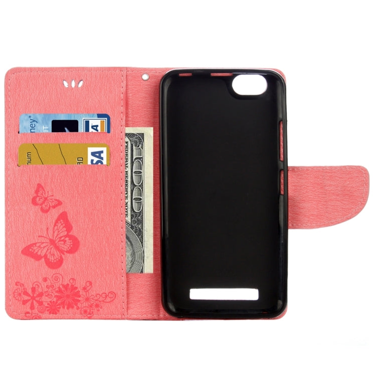 For Lenovo VIBE C A2020 Butterflies Embossing Horizontal Flip Leather Case with Holder & Card Slots & Wallet & Lanyard