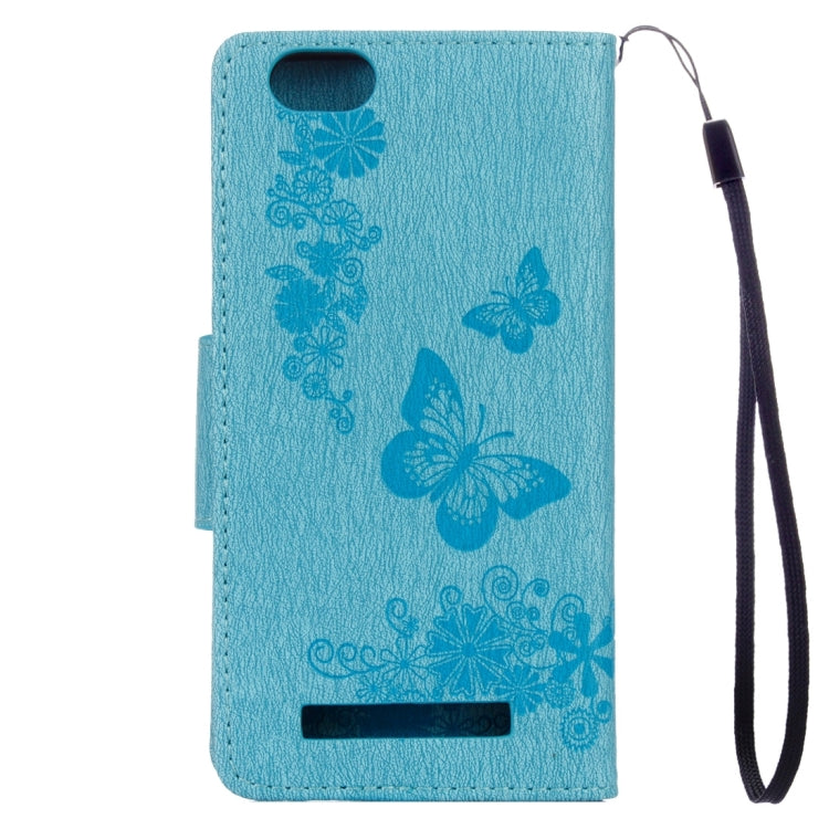 For Lenovo VIBE C A2020 Butterflies Embossing Horizontal Flip Leather Case with Holder & Card Slots & Wallet & Lanyard