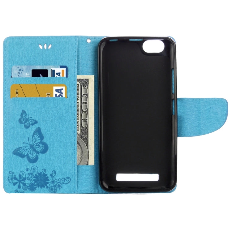 For Lenovo VIBE C A2020 Butterflies Embossing Horizontal Flip Leather Case with Holder & Card Slots & Wallet & Lanyard
