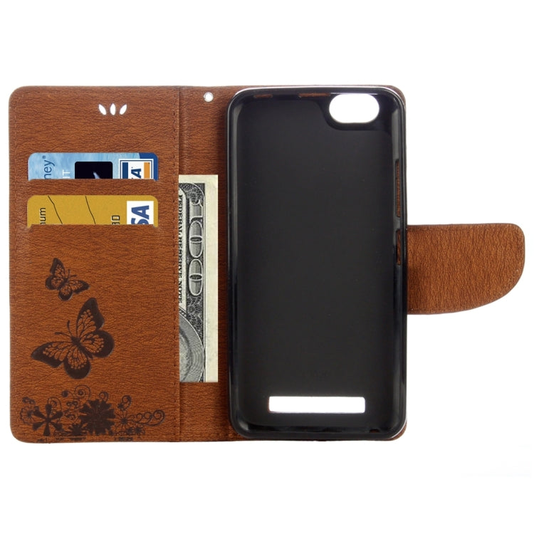 For Lenovo VIBE C A2020 Butterflies Embossing Horizontal Flip Leather Case with Holder & Card Slots & Wallet & Lanyard
