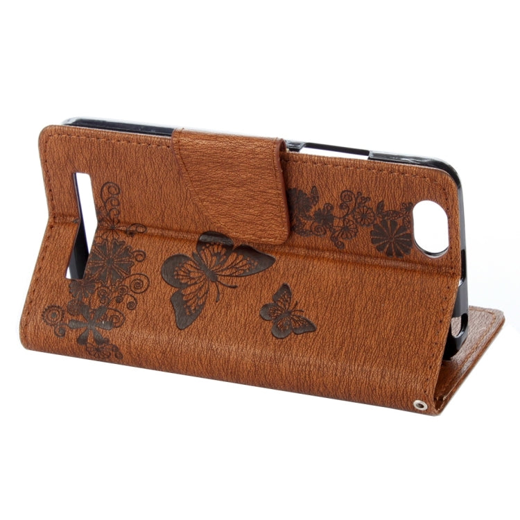 For Lenovo VIBE C A2020 Butterflies Embossing Horizontal Flip Leather Case with Holder & Card Slots & Wallet & Lanyard