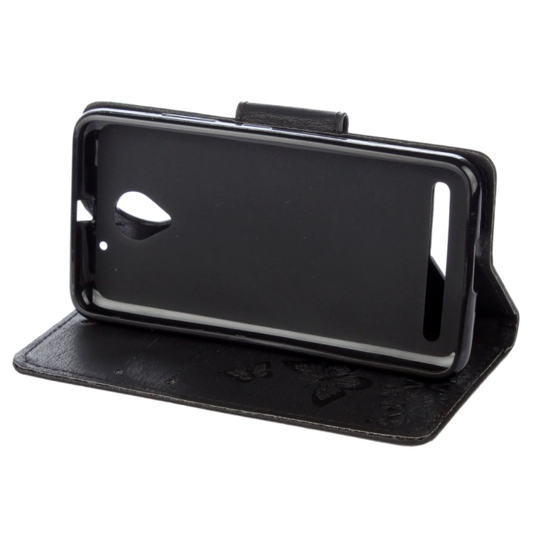 For Lenovo Vibe C2 XT1700 / XT1706 Butterflies Embossing Horizontal Flip Leather Case with Holder & Card Slots & Wallet & Lanyard