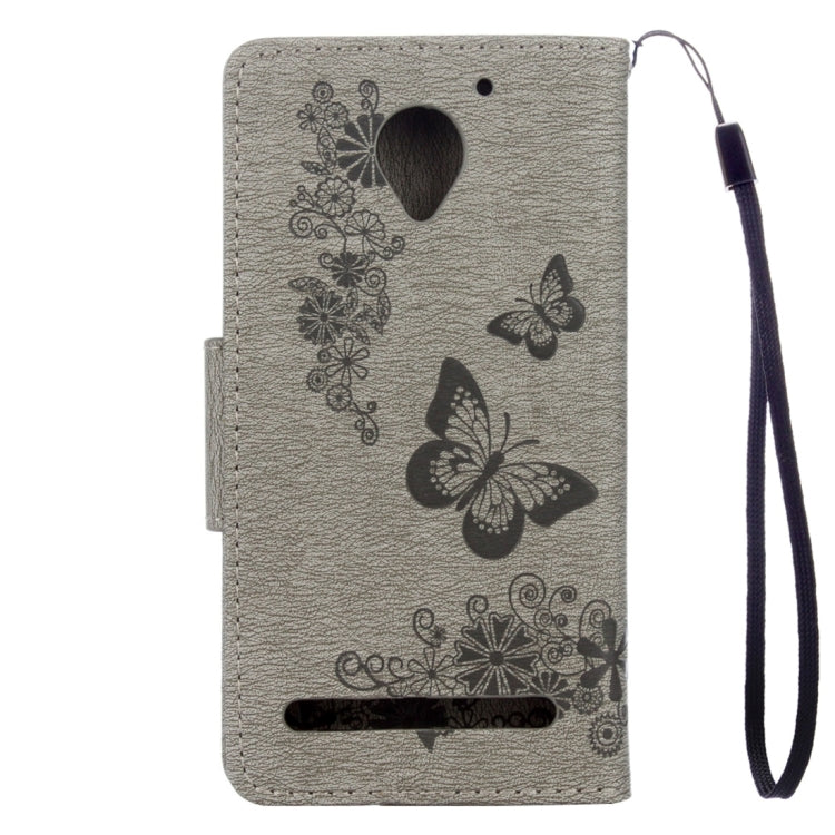 For Lenovo Vibe C2 XT1700 / XT1706 Butterflies Embossing Horizontal Flip Leather Case with Holder & Card Slots & Wallet & Lanyard