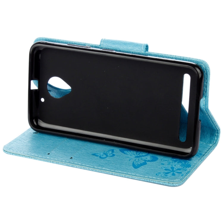 For Lenovo Vibe C2 XT1700 / XT1706 Butterflies Embossing Horizontal Flip Leather Case with Holder & Card Slots & Wallet & Lanyard