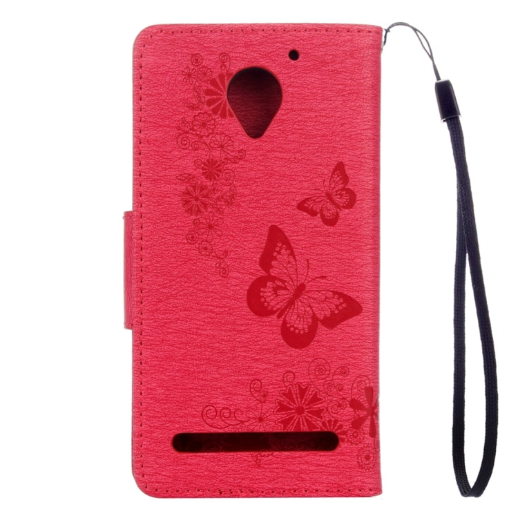 For Lenovo Vibe C2 XT1700 / XT1706 Butterflies Embossing Horizontal Flip Leather Case with Holder & Card Slots & Wallet & Lanyard