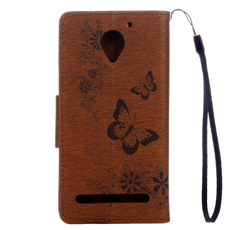 For Lenovo Vibe C2 XT1700 / XT1706 Butterflies Embossing Horizontal Flip Leather Case with Holder & Card Slots & Wallet & Lanyard