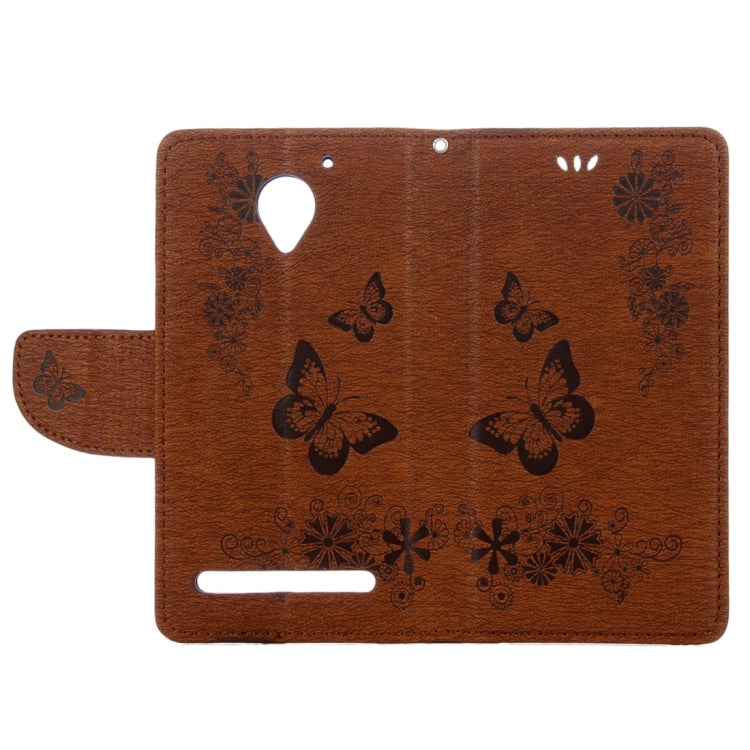 For Lenovo Vibe C2 XT1700 / XT1706 Butterflies Embossing Horizontal Flip Leather Case with Holder & Card Slots & Wallet & Lanyard