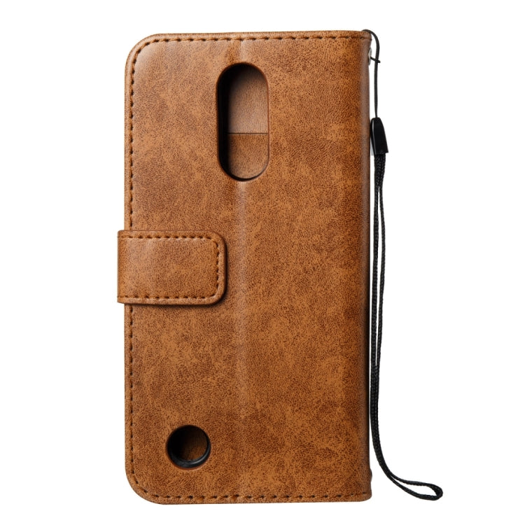 For LG K4 (2017) (US Version) Skull Pressed Flowers Pattern Horizontal Flip Leather Case with Holder & Card Slots & Wallet & Lanyard