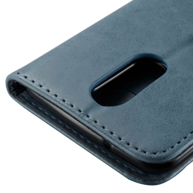 For LG K8 (2017) (US Version) Skull Pressed Flowers Pattern Horizontal Flip Leather Case with Holder & Card Slots & Wallet & Lanyard