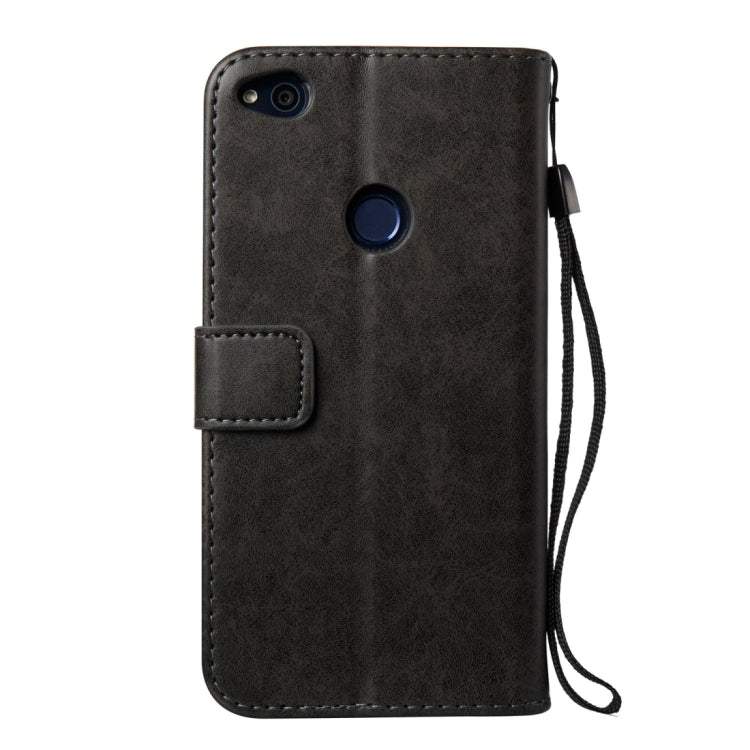 For Huawei P8 Lite (2017) Skull Pressed Flowers Pattern Horizontal Flip Leather Case with Holder & Card Slots & Wallet & Lanyard