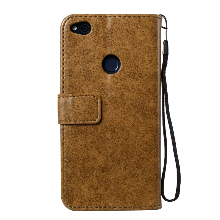 For Huawei P8 Lite (2017) Skull Pressed Flowers Pattern Horizontal Flip Leather Case with Holder & Card Slots & Wallet & Lanyard