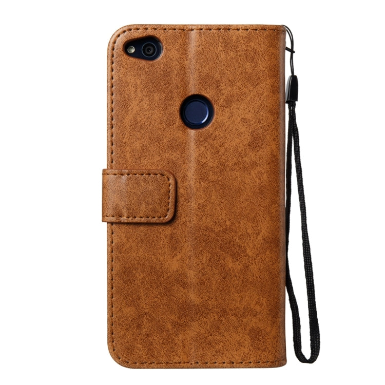 For Huawei P8 Lite (2017) Skull Pressed Flowers Pattern Horizontal Flip Leather Case with Holder & Card Slots & Wallet & Lanyard