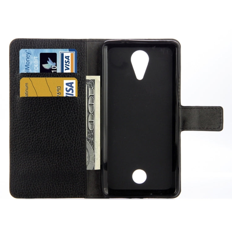 For Wiko Tommy Litchi Texture Horizontal Flip Leather Case with Holder & Card Slots & Wallet